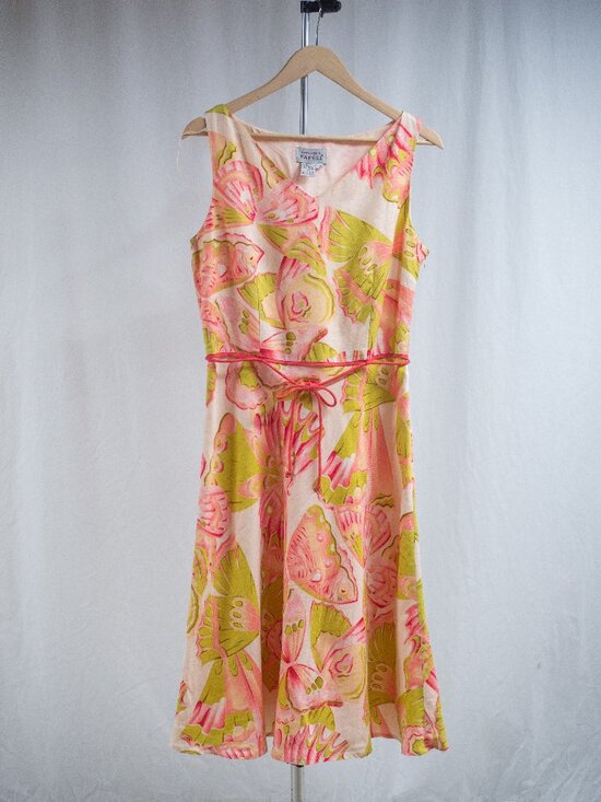 Adrianna Papell Dresses & Skirts - Adrianna Papell Linen Blend Butterfly Cocktail Midi Dress